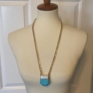 Steve Madden Faux Turquoise Necklace. Adjustable length.